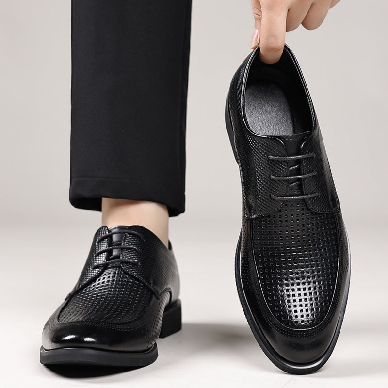 Zapatos de vestir de cuero para ir al trabajo con punta redonda antideslizante