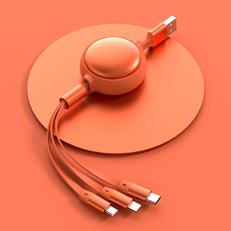 Cable USB 3 en 1, Cable Micro USB Tipo C 3 en 1, Cable de carga USB C retráctil de 2.4A