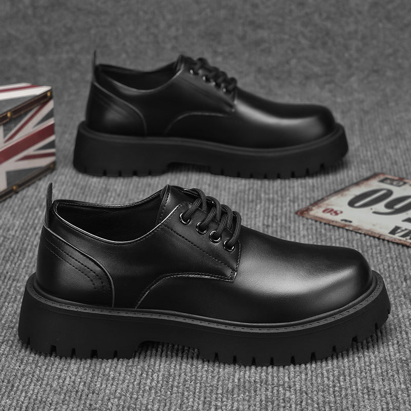 Zapatos de vestir negros de cuero impermeables para hombre