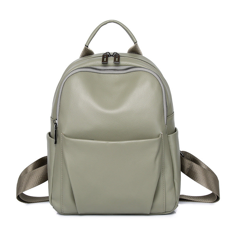 Stylish And Versatile Womens First-Layer Cowhide Backpack