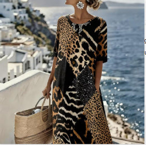 Casual Printed Temperament Long Skirt Girl