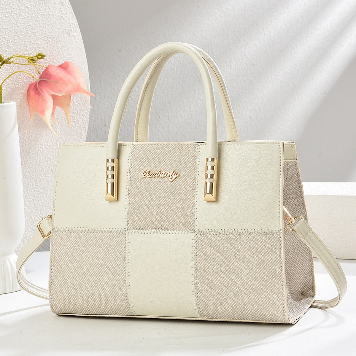 Bolso tote para mujer, nuevo, elegante, de gran capacidad, con diseño atrevido de retazos de bloques de color