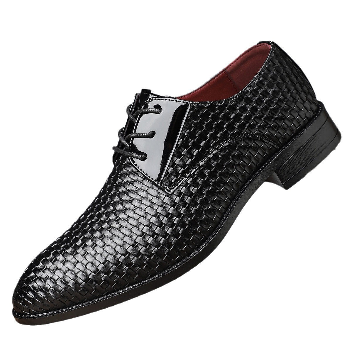 Zapatos de cuero para hombre, de vestir, elegantes, con cordones y punta fina