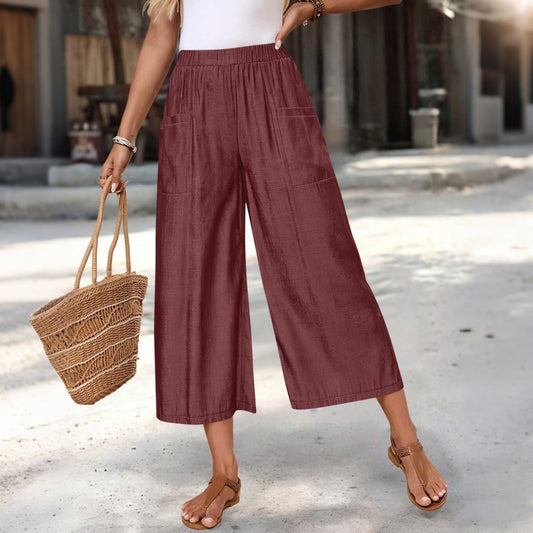 Pantalones casuales holgados y a la moda para mujer