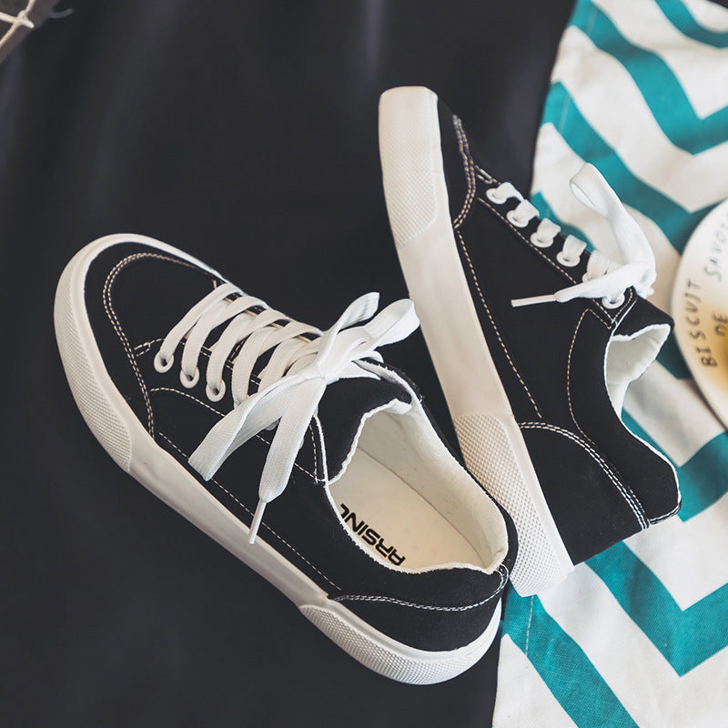 Tendencia Zapatos Blancos Hombres Transpirables Zapatos Combinables Zapatos de Lona Casuales Zapatos de Tela Zapatos Pequeños Blancos de Marea