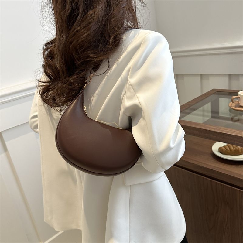 Bolso de Hombro Texturizado Niche Crescent, Nuevo y Sencillo, que Combina con Todo, Para Mujer