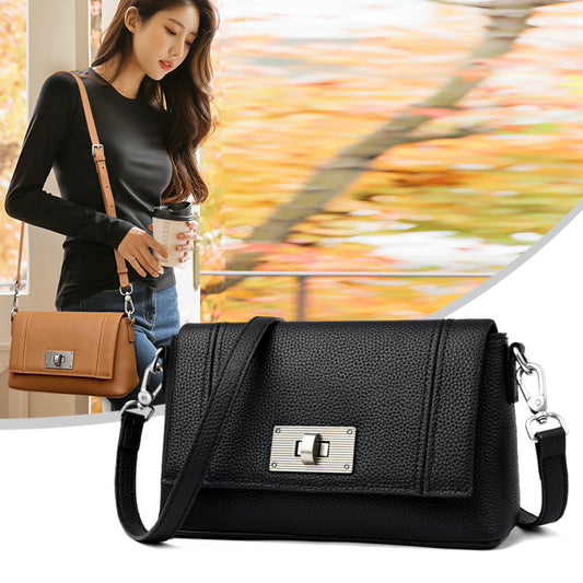 Bolso cruzado de hombro de cuero genuino para mujer, nuevo y moderno