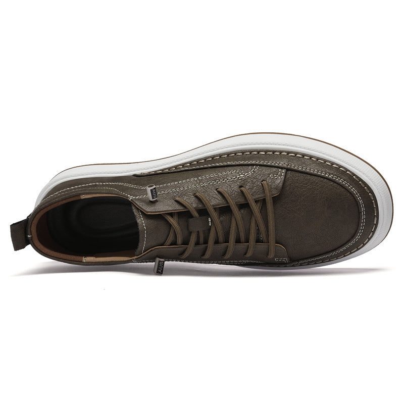 Zapatillas casuales de cuero sencillas para hombre