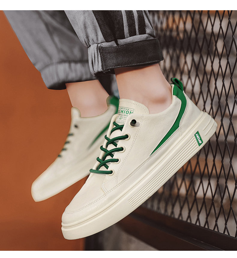 Zapatillas de lona transpirables informales finas blancas para hombre, estilo coreano, a la moda, que combinan con todo