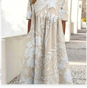 Casual Printed Temperament Long Skirt Girl