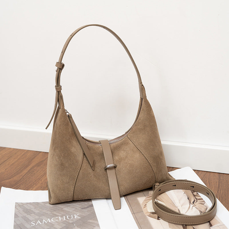Bolso de hombro coreano para mujer, de estilo urbano, con diseño texturizado cruzado
