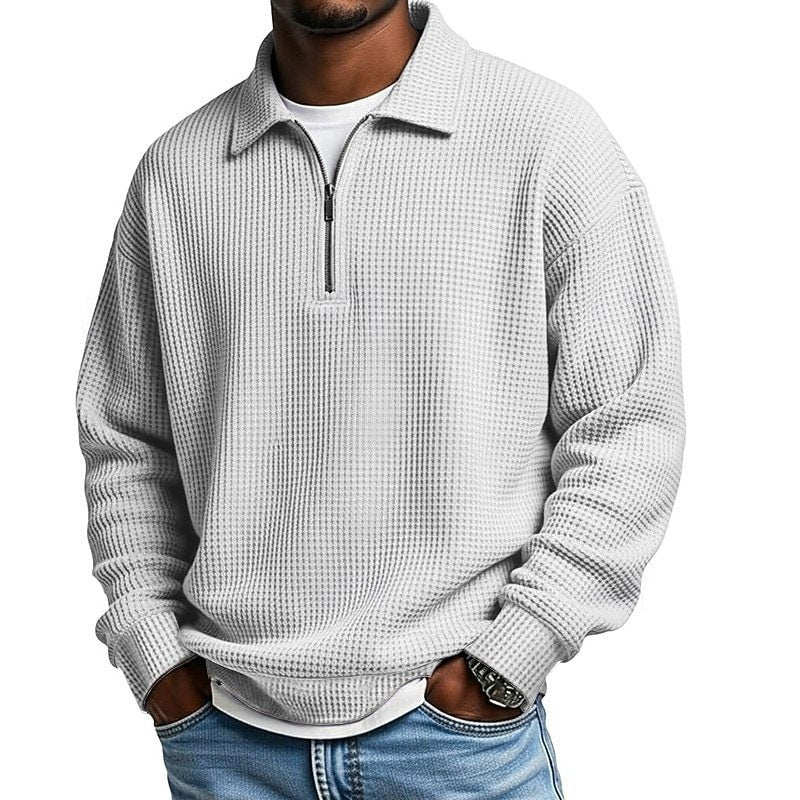 Polo de hombre con cuello y media cremallera