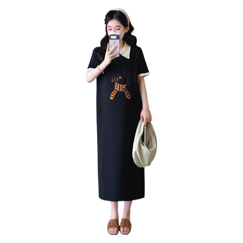 Vestido de maternidad estilo suave suelto con diseño de dibujos animados