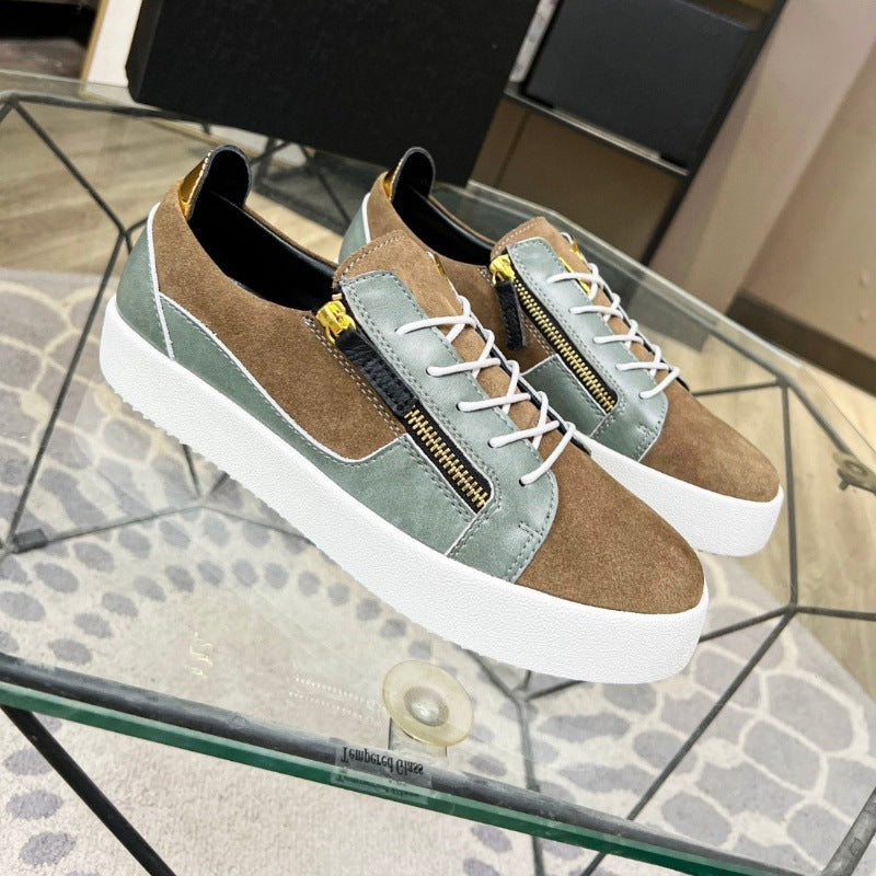 Zapatos casuales de moda de cuero de vaca para hombre Estilo Europeo
