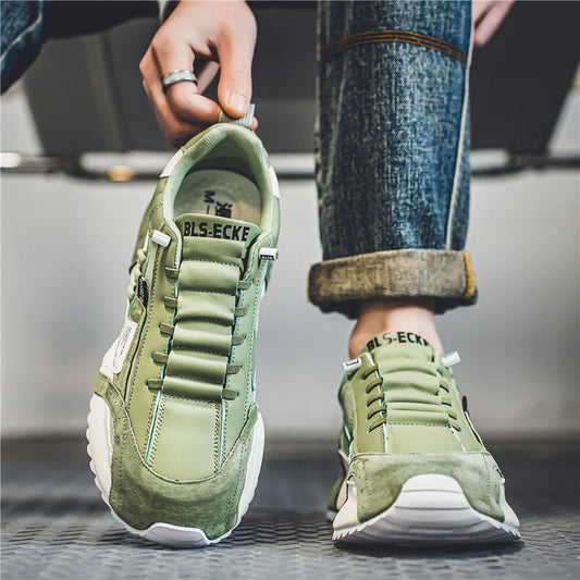 Zapatillas informales de hombre, nuevas, de primavera, que combinan con todo, de suela gruesa, con aumento de altura y antideslizantes.