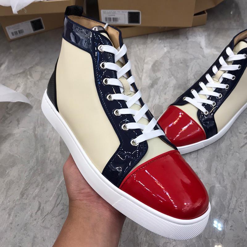 Zapatillas deportivas informales altas de piel con estampado de cocodrilo y superficie brillante para hombre, estilo celebridad de internet
