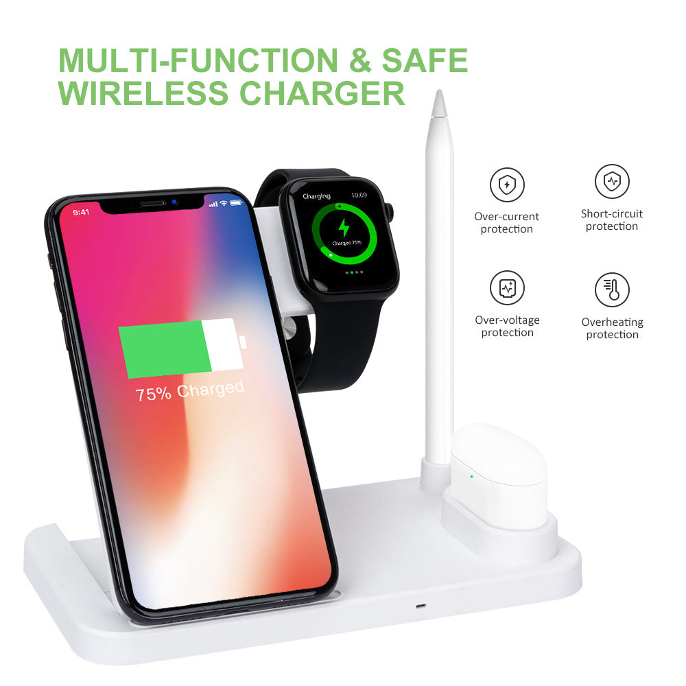 Cargador inalámbrico plegable 4 en 1 de carga rápida de 15 W