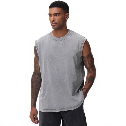 Men's Batik Washed Sleeveless Vest
