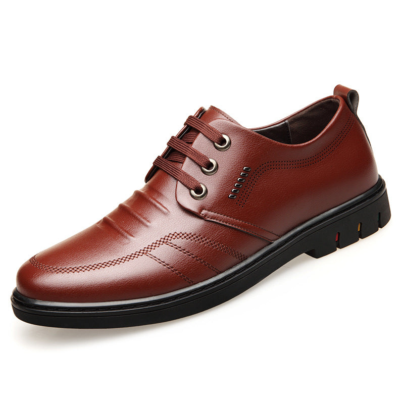 Zapatillas de cuero informales de negocios con plantilla para aumentar la altura para hombres