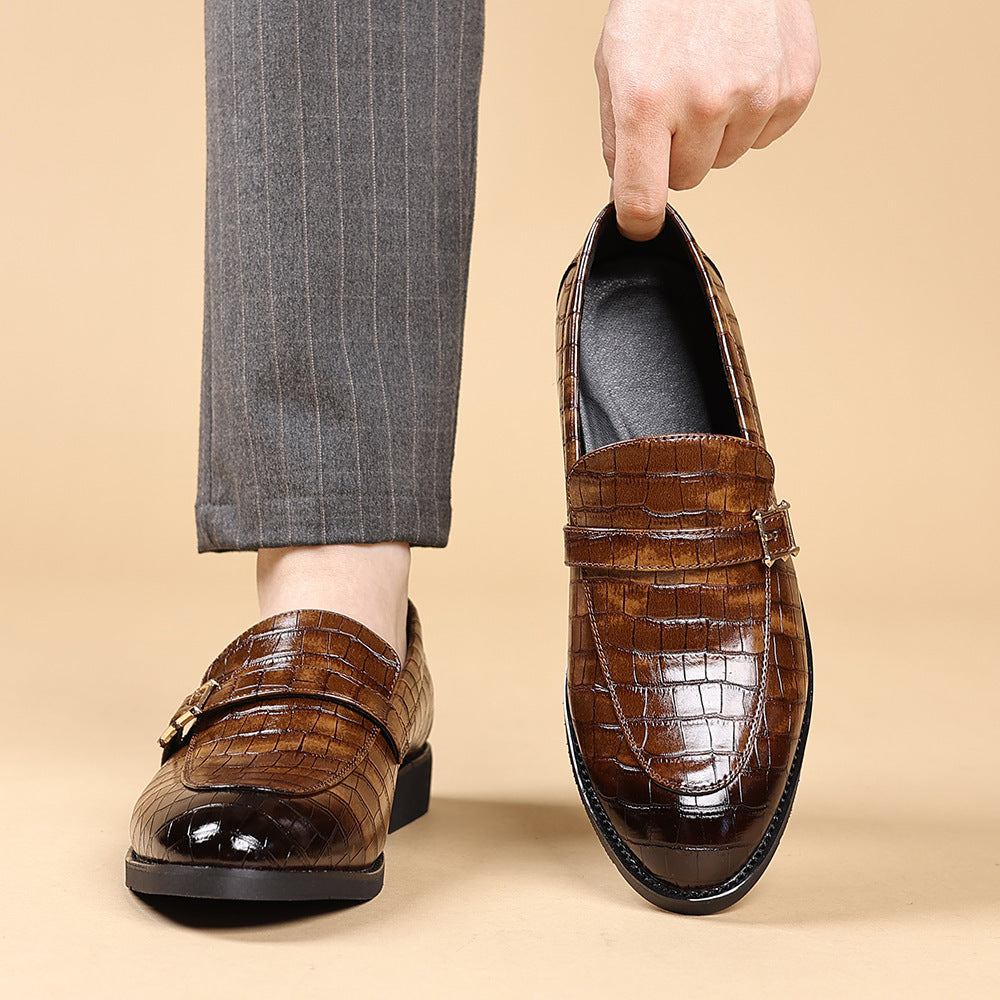 Zapatos de cuero informales elegantes de talla grande para hombre