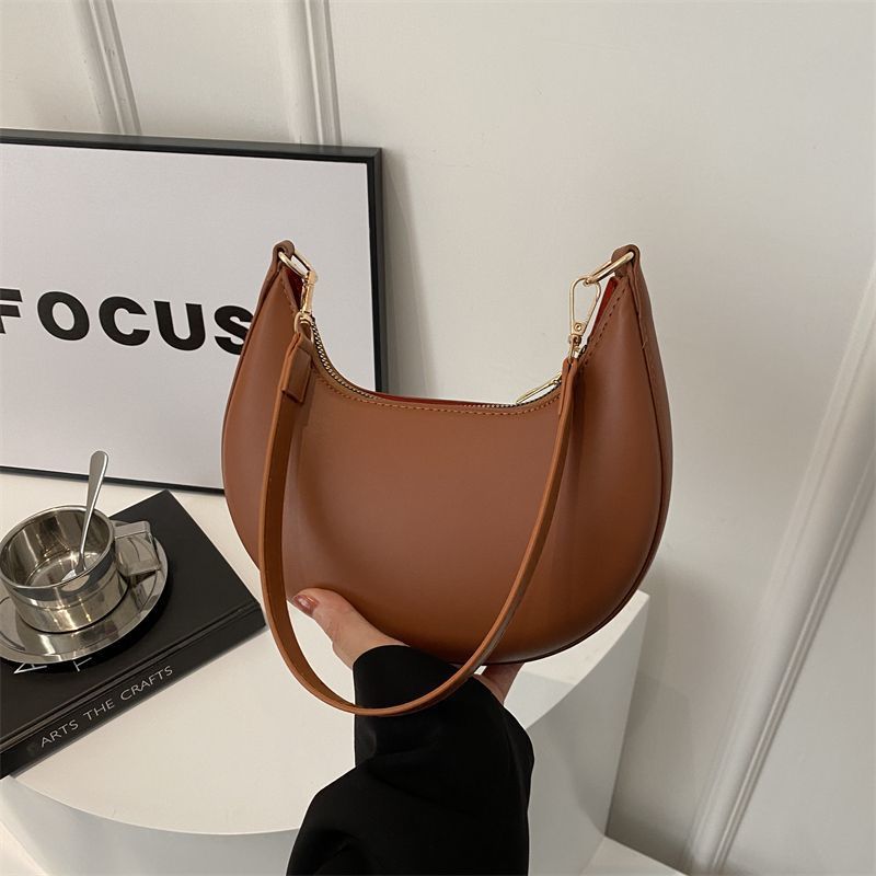 Bolso de Hombro Texturizado Niche Crescent, Nuevo y Sencillo, que Combina con Todo, Para Mujer