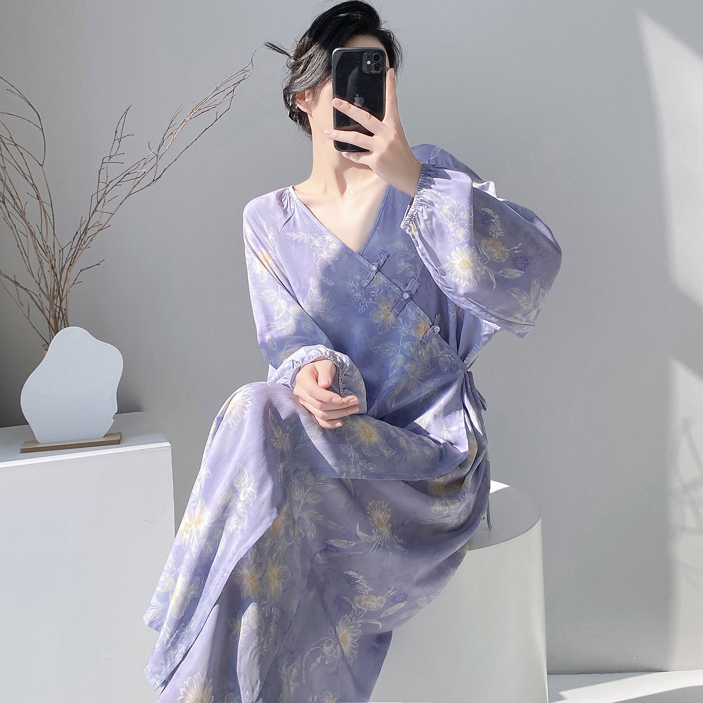 Womens Relaxed-fit Floral-print Simple And Comfortable Dress