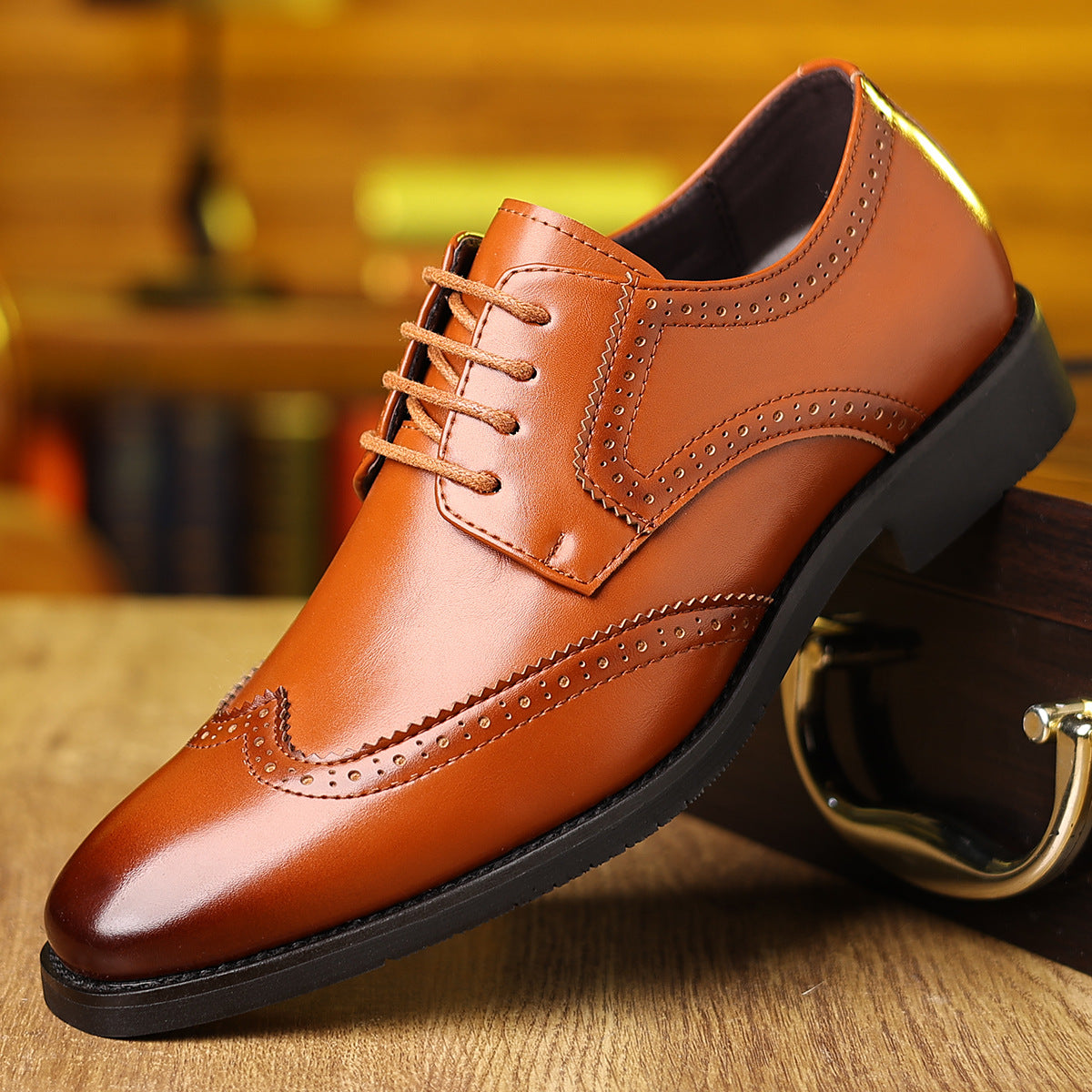 Zapatos de cuero casuales formales de suela blanda para hombre