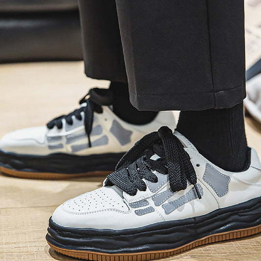 Zapatillas Retro con Plataforma y Hueso Reflectante para Hombre