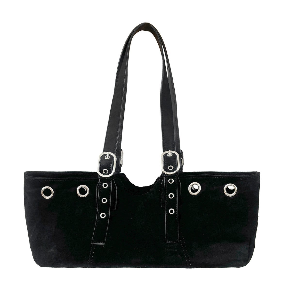 Bolso de hombro de mano de gamuza retro suave para mujer