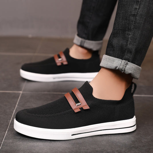 Zapatos informales transpirables de verano para hombre, de malla suave y elástica, ligeros