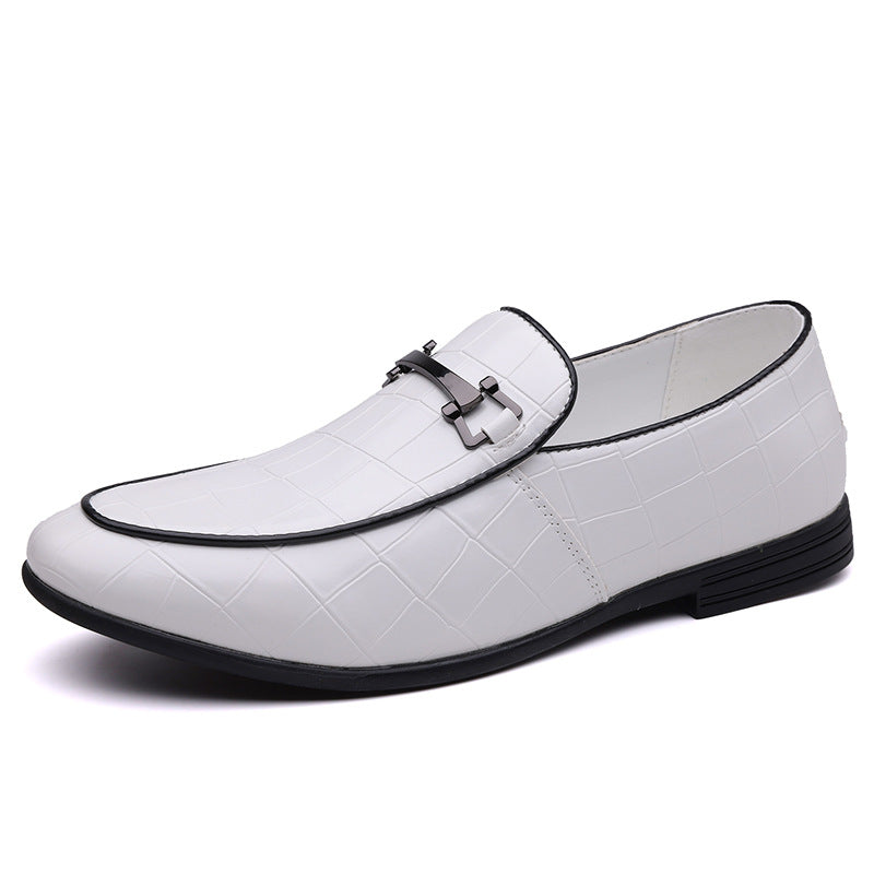 Zapatos de cuero ligeros de lujo para hombre, con suela de goma, talla grande y diseño a cuadros