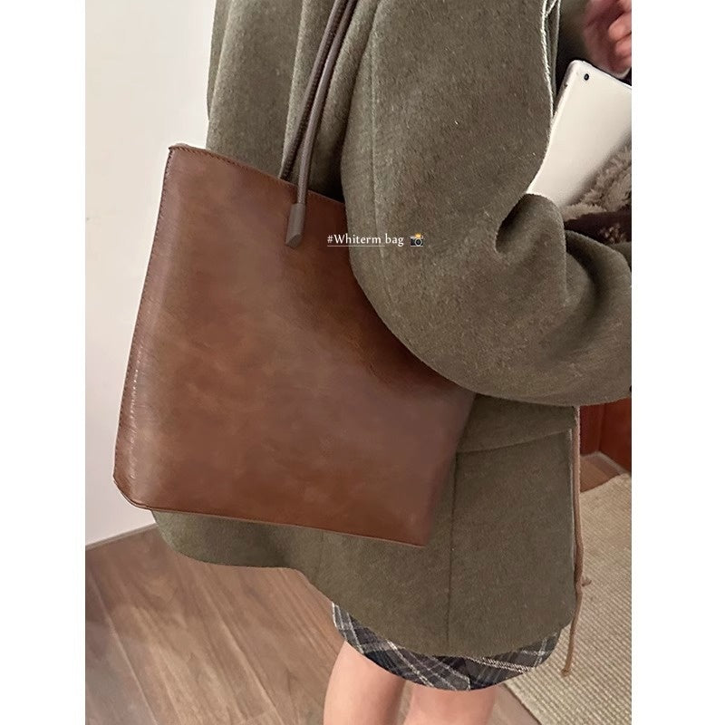 Bolso de Hombro Versátil de Gran Capacidad de Estilo Retro Minimalista
