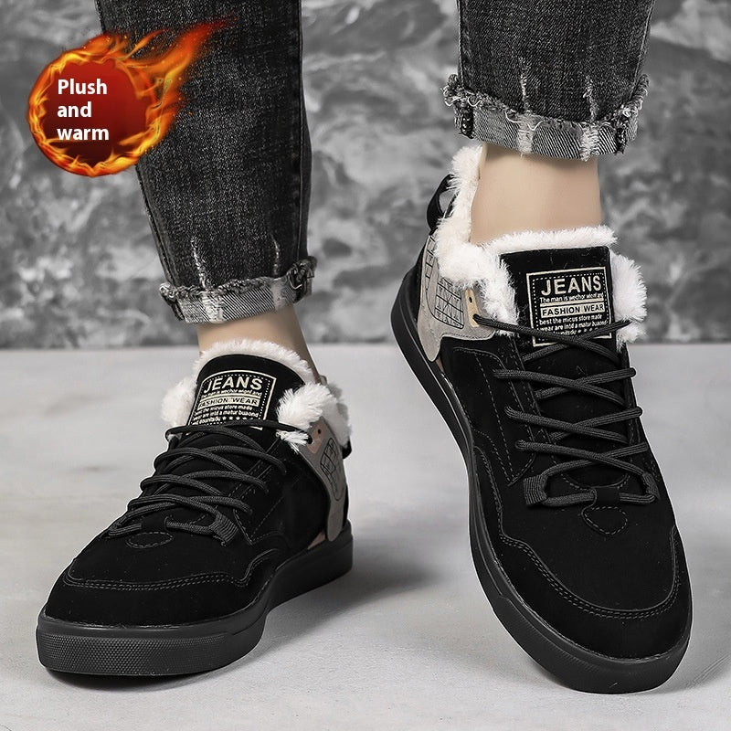 Zapatos casuales de terciopelo para hombre de tallas grandes, moda para exteriores