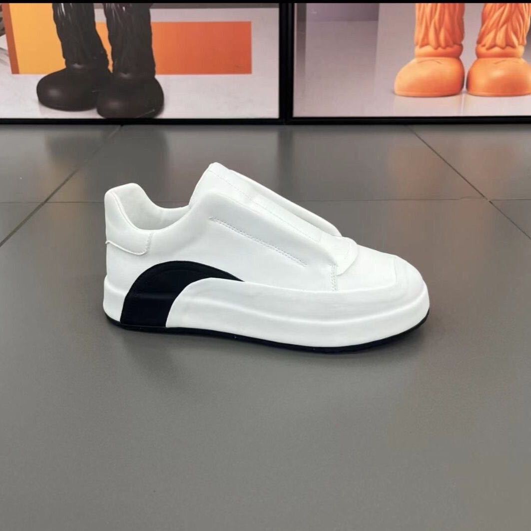 Zapatillas Casual Transpirables de Cuero Genuino sin Cordones para Correr