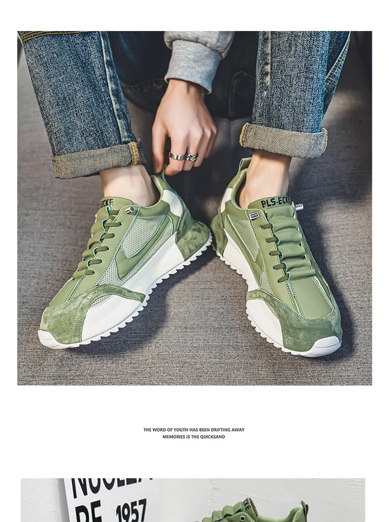 Zapatillas informales de hombre, nuevas, de primavera, que combinan con todo, de suela gruesa, con aumento de altura y antideslizantes.