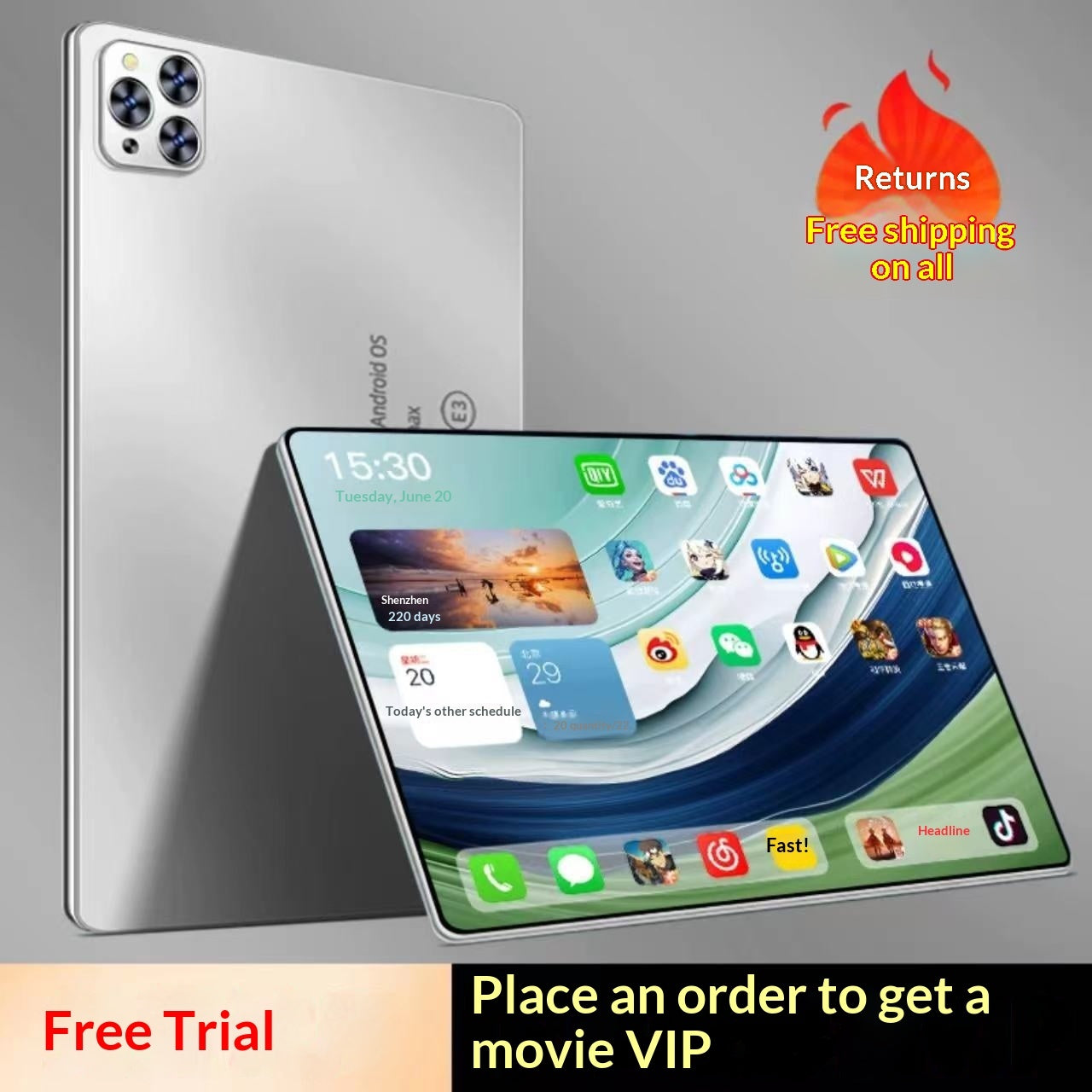 Tableta de 16 GB 1024 GB Snapdragon 888 compatible con todas las redes