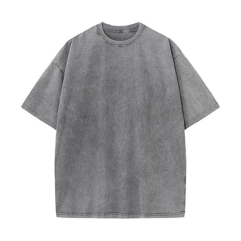 American-style Stir-fried Snowflake Batik Crewneck Short Sleeves