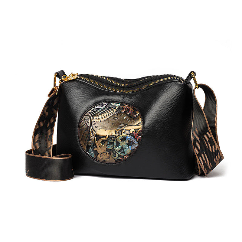 Bolso de Hombro de Estilo Chino Retro de Gran Capacidad y Múltiples Compartimentos