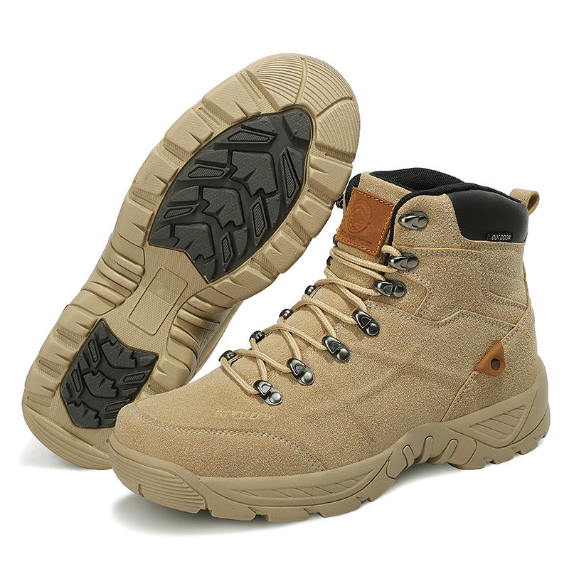 Botas de senderismo de talla grande de caña media alta para hombre para montañismo en otoño e invierno
