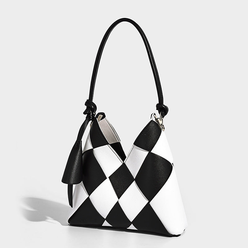 Bolso Nido De Parches Tejidos Con Gran Capacidad Perfecto Para Ir Al Trabajo Diseño Tipo Cubo