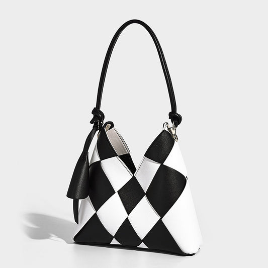 Bolso Nido De Parches Tejidos Con Gran Capacidad Perfecto Para Ir Al Trabajo Diseño Tipo Cubo