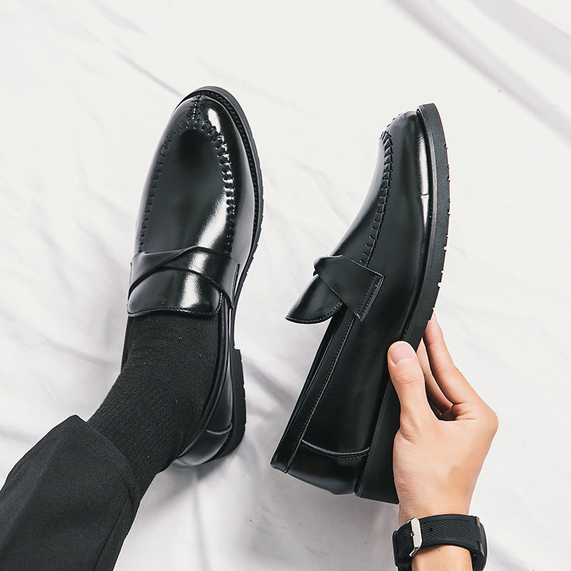 Zapatos de cuero informales y elegantes para hombre, estilo británico de negocios