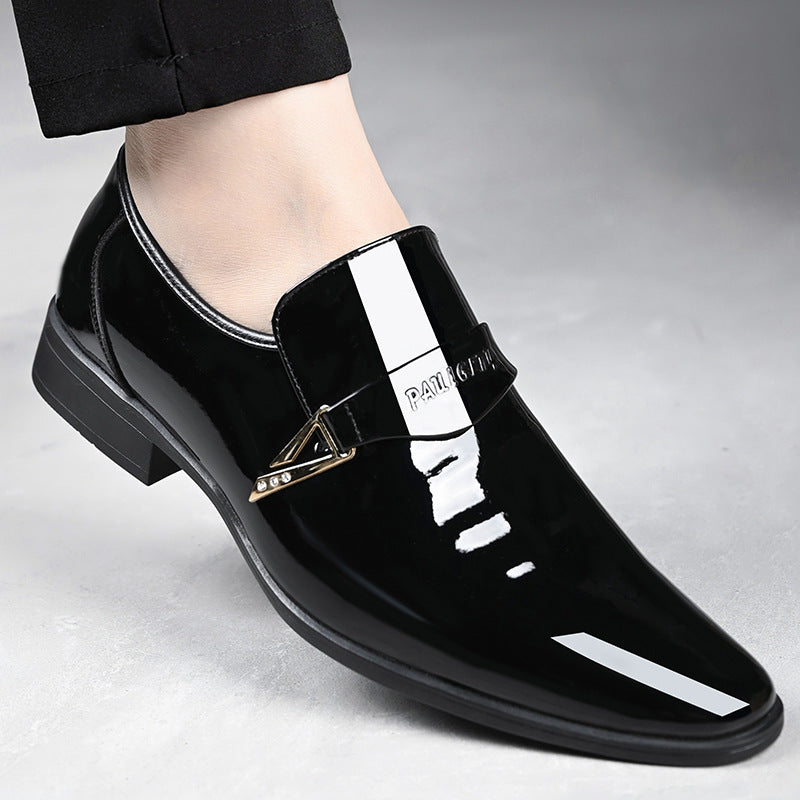 Zapatos de cuero para hombre, clásicos, casuales, de cuero, con punta, que combinan con todo, de estilo británico, resistentes al desgaste