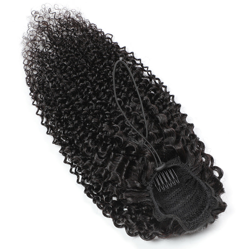 Cola de caballo de cabello humano de color natural para mujer
