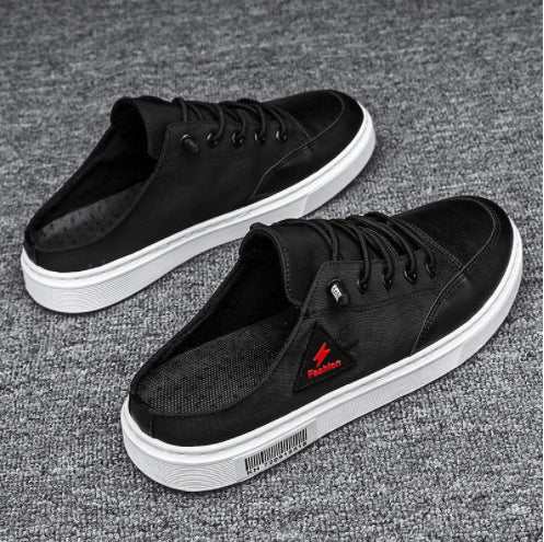 Calzado de verano para hombre, transpirable, desodorante, sin cordones, lofter, medias zapatillas, informal, deportivo, sin talón, a la moda