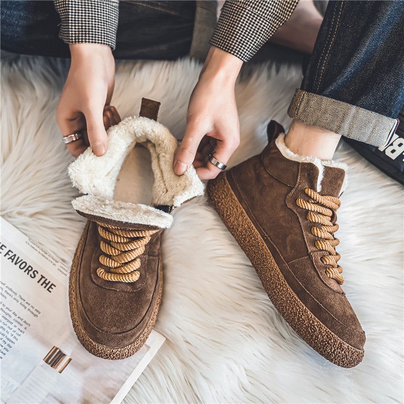 Zapatillas de skate casuales de gamuza de corte medio de plataforma para hombre