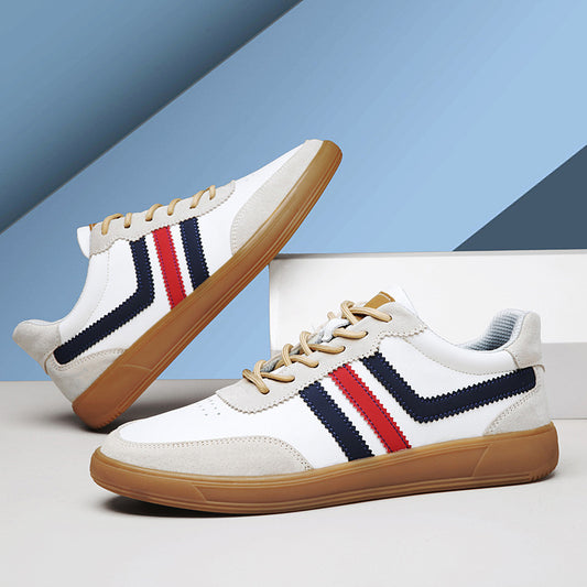 Zapatillas de cuero para hombre con plantillas internas para aumentar la altura y suelas de goma estilo tendón
