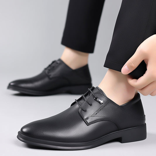 Zapatos de vestir de hombre británicos de cuero suave con punta