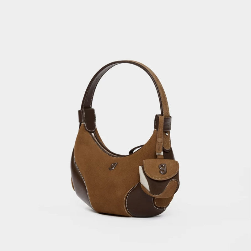 Womens Baseball Underarm Bag Crescent-Shaped Crossbody Bag