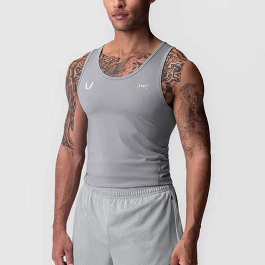 Camiseta sin mangas deportiva de secado rápido y alta elasticidad para hombre, de seda de leche, estilo americano de verano